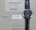 Perfect Replica Jaeger LeCoultre Stainless Steel Case Black Tourbillon Dial 41mm Watch